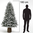 Albero di Natale Royal 180 cm Innevato Base Troco Realistica 948 Punte Foltissimo
