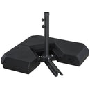 Base per Ombrellone da Giardino Ø48 80x80x50 cm in Plastica 60 Litri Nero