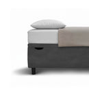 Letto 1 Piazza e Mezza Contenitore Imbottito Microfibra Grigio Boxmax Testata Square Varie Misure