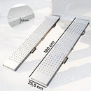Set 2 Rampe di Carico Pieghevoli 180x25,5x6,5 cm Portata 400 kg Totale in Metallo Argento      