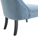 Poltrona da Salotto Imbottita con Cuscino 52.5x69x77 cm in Tessuto Effetto Lino Blu 