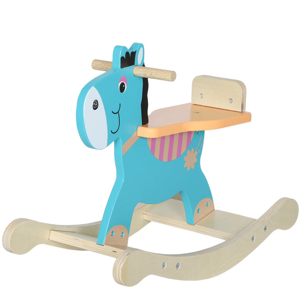 acquista Cavallo a Dondolo Asino per Bambini Legno 59x27x43 cm Verde Scuro e Arancione