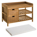 Panca Contenitore da Ingresso con Cassetti e Ripiani in Legno Chiaro 69x34x48 cm 