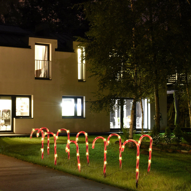 Luci di Natale da Esterno con 10 Bastoncini di Zucchero ad Alimentazione Solare
