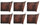 Lot de 6 sets de table double face 45x30x0,5 cm en plastique VdE Tivoli 1996 Bois marron foncé