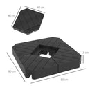 Set 4 Mattonelle Base per Ombrellone Riempibili con Acqua o Sabbia fino a 80 kg Nero    
