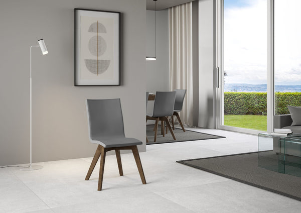 acquista Sedia 52x52x87 cm Trudy gambe noce in Similpelle Grigio