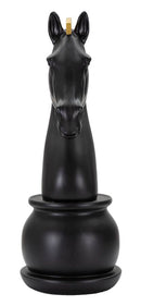 Cavallo da Scacchi 18,5x50x18,5 cm in Poliresina Nero/Oro