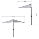 Ombrellone da Giardino 2,95x2,50 m Palo Ø38 mm in Alluminio con Manovella Grigio 