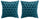 Lot de 2 coussins décoratifs 43x43x6 cm en Polyester VdE Tivoli 1996 Triangles Sarcelle