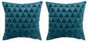 Set 2 Cuscini Decorativi 43x43x6 cm in Poliestere VdE Tivoli 1996 Triangoli Ottanio