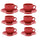 Set de 6 tasses à café avec soucoupe 8x5xh6,5 cm en grès cérame Otello Rosso