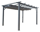 Pergola da Giardino 4x3x2,3 m in Alluminio Grigio Antracite con Telo di Copertura 140g/mq Ruggine