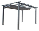 Pergola da Giardino 4x3x2,3 m in Alluminio Grigio Antracite con Telo di Copertura 280g/mq Grigio