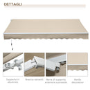 Tenda da Sole Avvolgibile a Parete 3,5x2,5m in Alluminio e Poliestre Beige