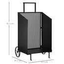 Carrello Portalegna 51,5x45,5x91,5 cm con Ruote in Ferro  Nero