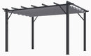 Pergola da Giardino 4x3x2,3 m in Alluminio Grigio Antracite con Telo di Copertura 140g/mq Grigio