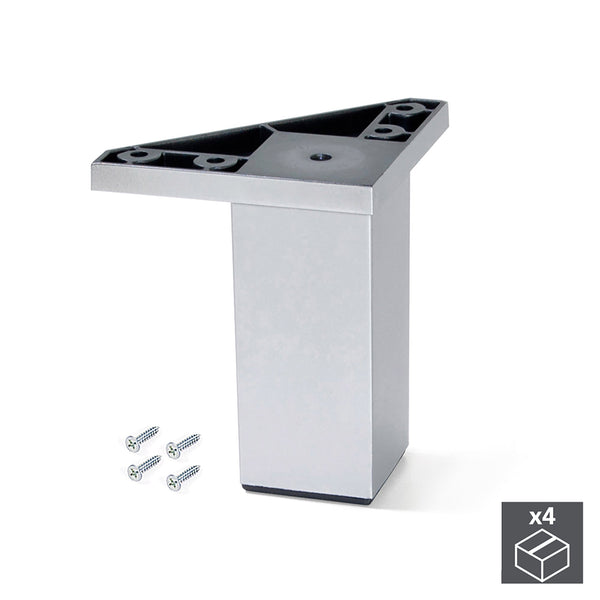 Kit de 4 Pieds pour Meuble H10 cm en Plastique Emuca Gris Métallisé sconto