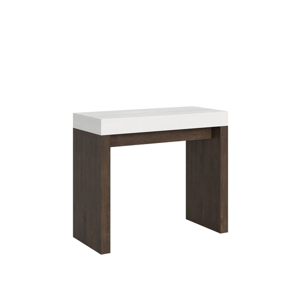 Consolle Allungabile 90-196x40x77 cm in Nobilitato Bianco e Noce online