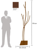 Appendiabiti da Terra 33x33x178 cm in Ferro Battuto Vasconi Castagno Marrone