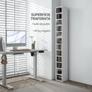 Mobile Libreria Porta CD 21x20x175 cm a 12 Ripiani per 204 CD in MDF e Truciolato Bianco      