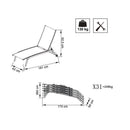 Lettino Prendisole da Giardino Itaca Impilabile 194x71x83 h cm in Textilene Taupe