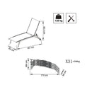 Lettino Prendisole da Giardino Itaca Impilabile 194x71x83 h cm in Textilene Tortora