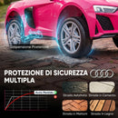 Macchina Elettrica per Bambini 3-6 Anni 12 V Audi R8 Spyder 107x58x44 cm 3-5 km/h con 2 Motori e Telecomando in PP Rosa      