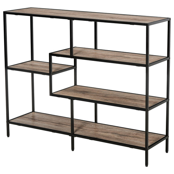 Bibliothèque 5 étagères 120x32x95 cm en bois et métal noir acquista