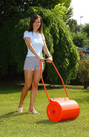 Rullo Compressore per Prato 44Kg in Acciaio Ø30x44cm Agrati Rosso