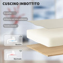Sedia da Ufficio Reclinabile 65x67x111-119 cm con Poggiapiedi e Rotelle in Finta Pelle Beige      