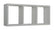 Etagère rectangulaire 3 compartiments muraux 70x30x15,5 cm en bois fibre de pierre gris Tristano