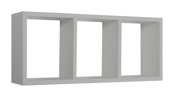 prezzo Etagère rectangulaire 3 compartiments muraux 70x30x15,5 cm en bois fibre de pierre gris Tristano
