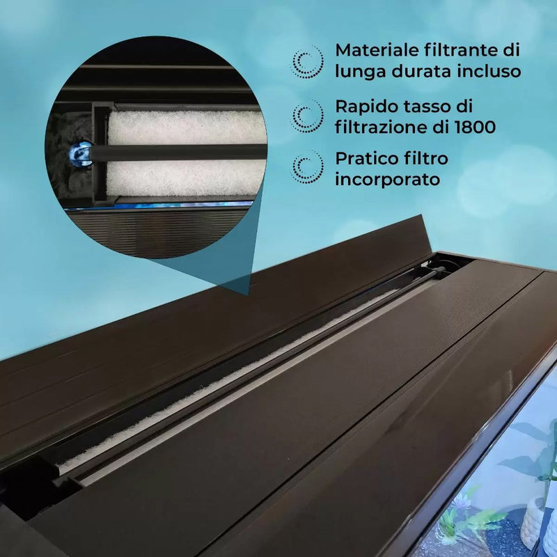 Acquario 143,5x120,5x39 cm 300 Litri con Mobile Nero