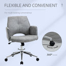 Sedia Operativa da Ufficio 63x66,5x85-95 cm in Tessuto Grigio
