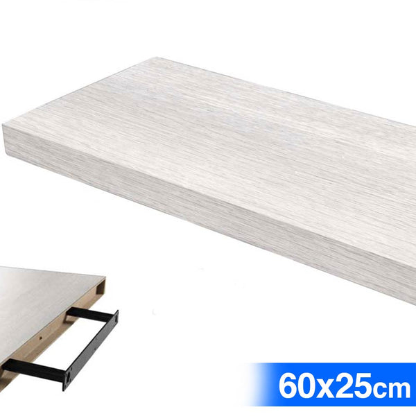 Mensola Parete Rettangolare Scaffale 60x25x4cm Libreria Legno MDF Bianco acquista
