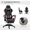 Sedia da Gaming Ergonomica 65x65x121-129 cm in Similpelle Rosa e Nero