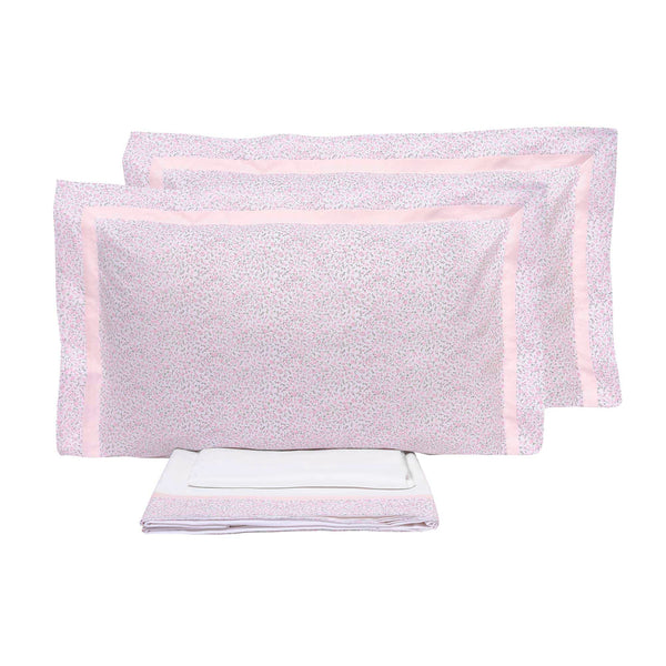 Ensemble de draps doubles et taies d'oreiller avec imprimé Garrini Emily Pink sconto