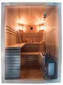 Sauna Finlandese ad Infrarossi 4 Posti 150x150 cm H200 in Legno di Abete Sense 4