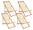 Set 4 Sedie Sdraio Reclinabile Pieghevole 60x106x88 cm in Legno Relax Noemi Ecru’