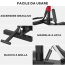 Cavalletto per Moto Capacità 150 kg Altezza Regolabile in Acciaio Rosso  