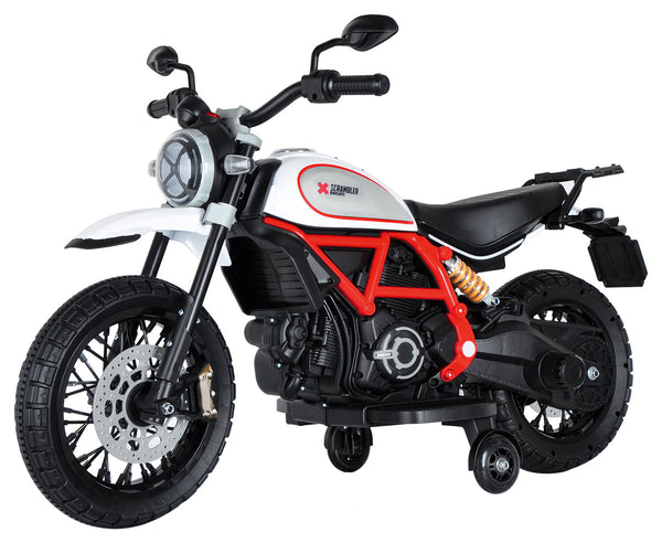 Moto Elettrica per Bambini Licenza Ufficiale Ducati Scrambler 12V 3,5Ah Bianco acquista