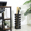 Portaombrelli 49x15,5 cm in Metallo Nero Quadrato con Ganci