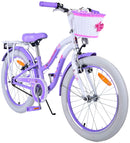 Bicicletta per Bambine 20" Freni Vbrake con Cestino e Portapacchi Viola e Bianco