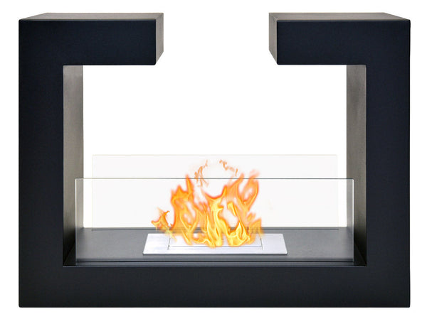 Cheminée Bioéthanol au Sol 78x58x25 cm Noir Omega online