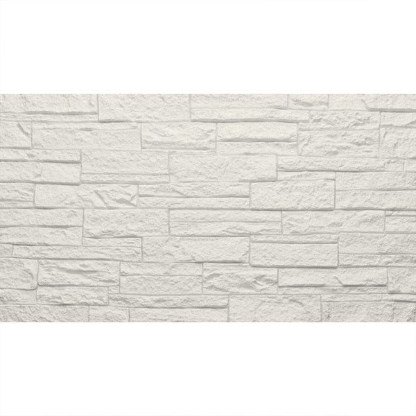 prezzo Set 12 Pannelli Decorativi Area 8,6 mq 120x60x2,5 cm Rivestimento Murale Effetto Mattoni in Pietra 3D in PU Quarzite Bianco