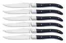 Set 6 Coltelli da Bistecca Lama Seghettata Manico in Acrilico Alì Nero