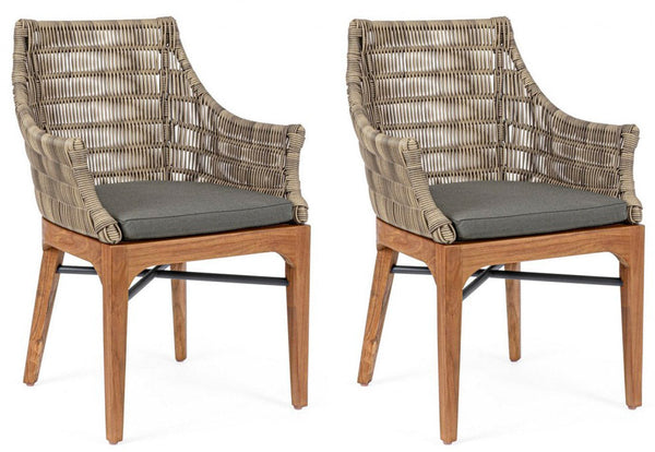 Lot de 2 chaises 60x58,5x85h cm avec coussins Keilani acquista