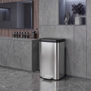 Pattumiera Rettangolare a Pedale 50 L 40,4x38x58,6 cm con Chiusura Ammortizzata e Scomparto per Deodorante in Acciaio Inox Argento      