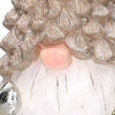 Gnomo resina grigio seduto con led cm Ø21,5xh36,5